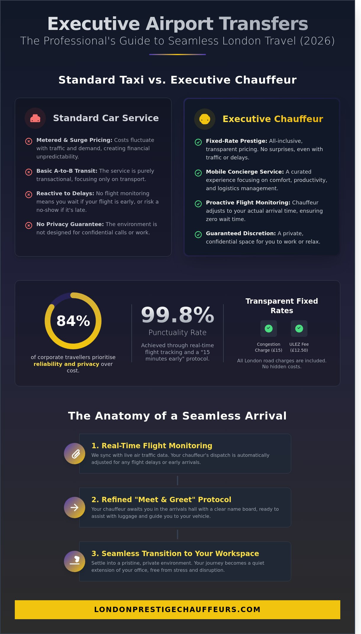 Executive Airport Transfers London: The Definitive Chauffeur Guide (2026) - Infographic